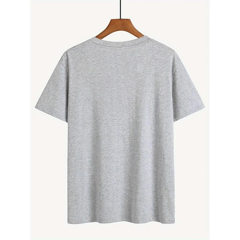 Women's 100% T-Shirt, Cute Sleeping Koala Sketch Print Crew Neck Short Sleeve Tee, Casual Trendy Summer Top, Breathable