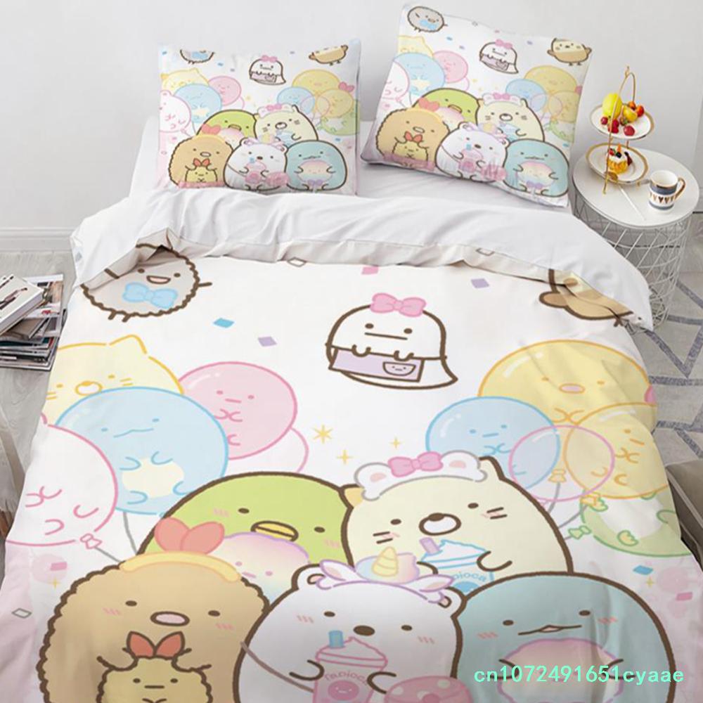 Cartone Animato Giapponese Sumikko Gurashi Anime Set Biancheria da Letto Kawaii Carino Sumikkogurashis Copripiumino Coperta Federa Matrimoniale King