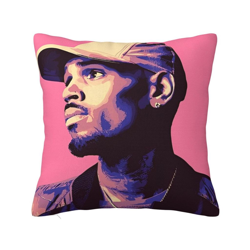 Raooer Chris Brown  () Pillow Case Cushion Cover Soft Pattern Pillow Cover Kawaii Pillowcases For Chair Sofa Home Decoration