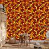 Stained Glass Wallpaper Gold, Orange, Red and Rust 50x1000