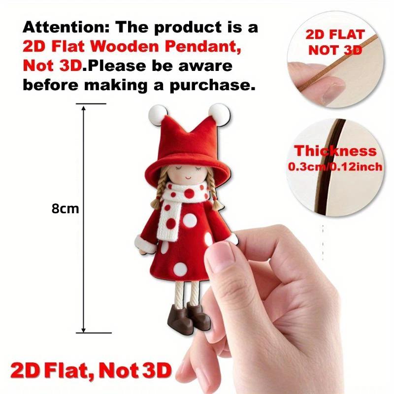 

16Pcs Classic Red And White Design High-Quality Christmas Girl Doll Decoration Xmas Tree Decor Home Party Decor For Christmas onesize