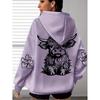 Damen Gemütlicher Hochlandrind & Pfotenabdruck Übergroßer Hoodie