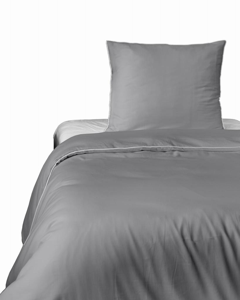 Pure Cotton Makosatin Bedding Set 140x200 Light Gray Premium