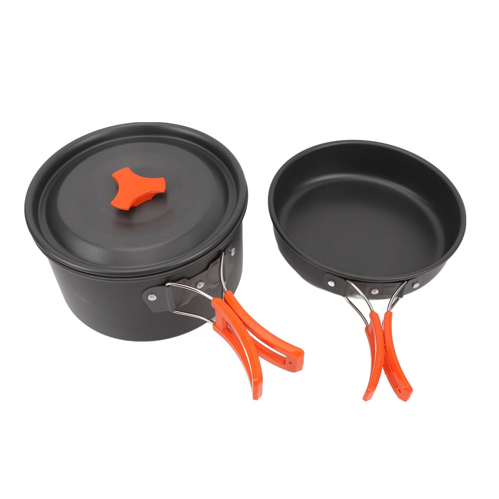 

Набор походной посуды, легкий переносной набор из нержавеющей стали, кастрюля, чайник для походов L