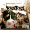 Cat Duvet Cover Set Cat Lover Gifts Bedding for Women Cute Kitten Pattern Bedroom Decor Twin Double Queen King Size Quilt Cover