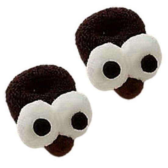 

2 шт., женские милые веревки для волос, мультяшный декор с большими глазами, толстые, высокоэластичные, противоскользящие, противоломкие, карамельного цвета, держатель для хвоста, повязка для волос, кольца для волос чёрный