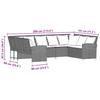 Garden Sofa with Cushions Gray Poly Rattan