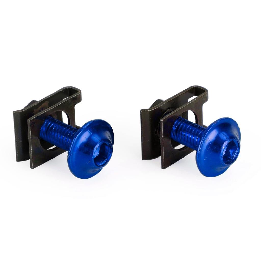 Bruce & Shark Motorcycle 10pcs M6x20mm Aluminum Screen Bolt Fairing Screen Screw Bolt Clip Kit (Blue)
