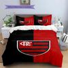 Flamengo Crest Black Red Split Background Print 3 Pieces Duvet Cover Set Brazil Soccer Bedding Bedroom Home Decor Without Pillow Core Comforter
