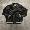 Mens Retro PU Leather Flight Jacket Winter Casual Loose Fit Solid Color Outerwear