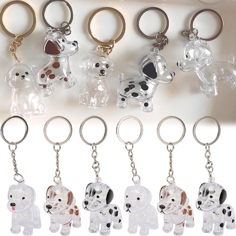 2026 Doorzichtige Hondenharen Opbergcontainer Schattige Huisdieren Herinnerings Capsule Hanger Met Sleutelhanger voor Huisdierenliefhebbers DIY Herdenkings Sleutelhanger