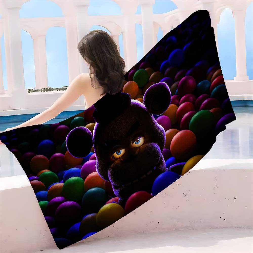 Fnaf Five-nights-At-Freddys Grandi Asciugamani da Spiaggia in Microfibra Asciugatura Rapida Asciugamani da Spiaggia Sabbiosa Asciugamano da Piscina Per Viaggio Piscina Nuoto Yoga