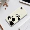 For iPhone 16e Case Cute Panda Pattern Printing Straight Edge TPU Phone Back Cover