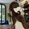 Korean Stripe Heart Scarf Scrunchie: High-End Oversized Hair Tie for Women
