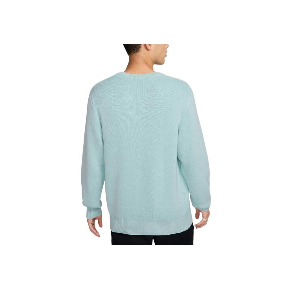 Nike Logo Embroidered Pullover Crew Neck Loose Long Sleeve Sweater Men Sweater Blue FQ2913-474