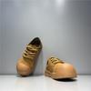 New Thick Baseplate Shoes Low-top Niche Retro Sports and Leisure Shoes Leather Big Head Ugly Cute