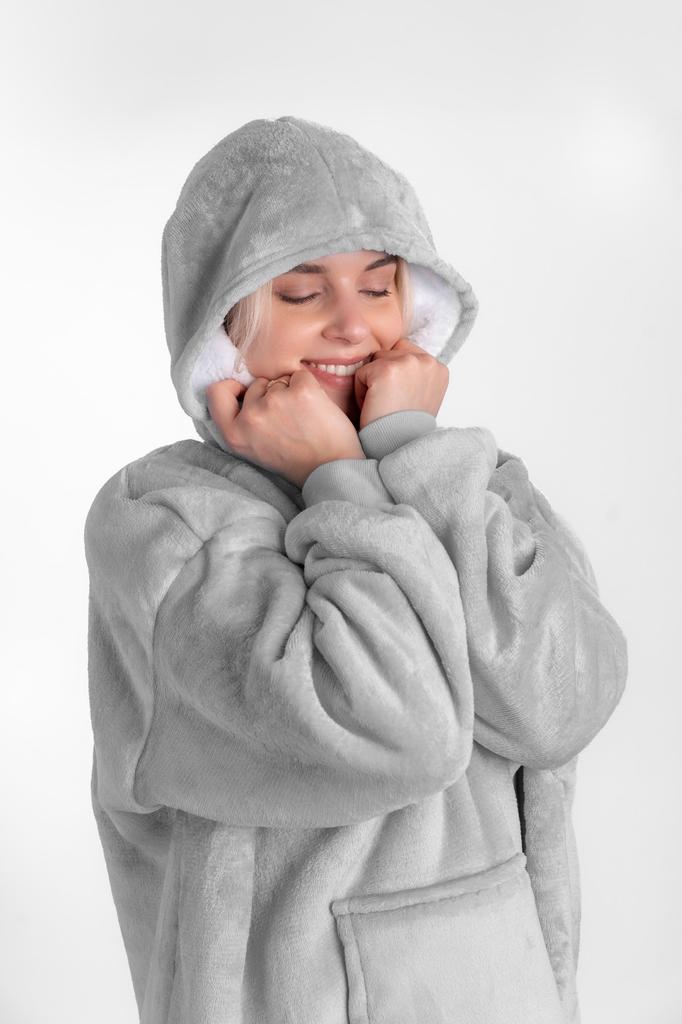 Kocoblouse tv blanket hoodie long women's men's soft unisex bathrobe