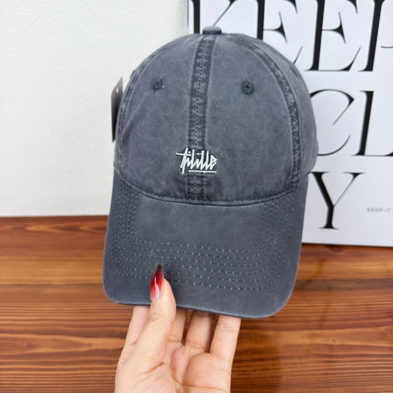 American Retro Letter Embroidered Baseball Cap for Women, Spring and Summer New Curved Brim To Show Face, Small Casual Cap for Men
