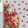 Valentine'S Day Rose Wall Sticker Vine Fence Butterfly Removable Stickers Pvc Self-Adhesive Party Atmosphere Decorative Decals