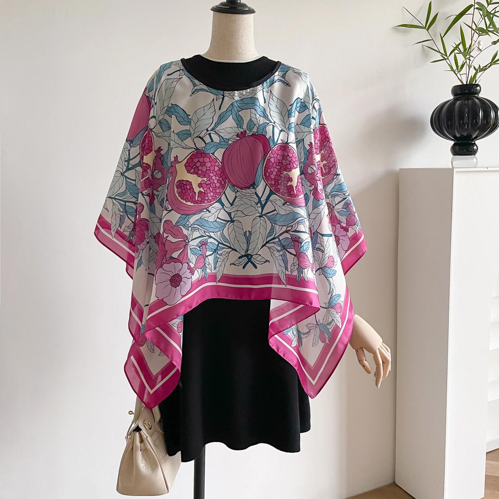 2025 New Silk Scarf 110x110cm Luxury BrandDesigner Pullover Scarf Print Head Large Handkerchief Hijab Shawl Women Bandanna Foula