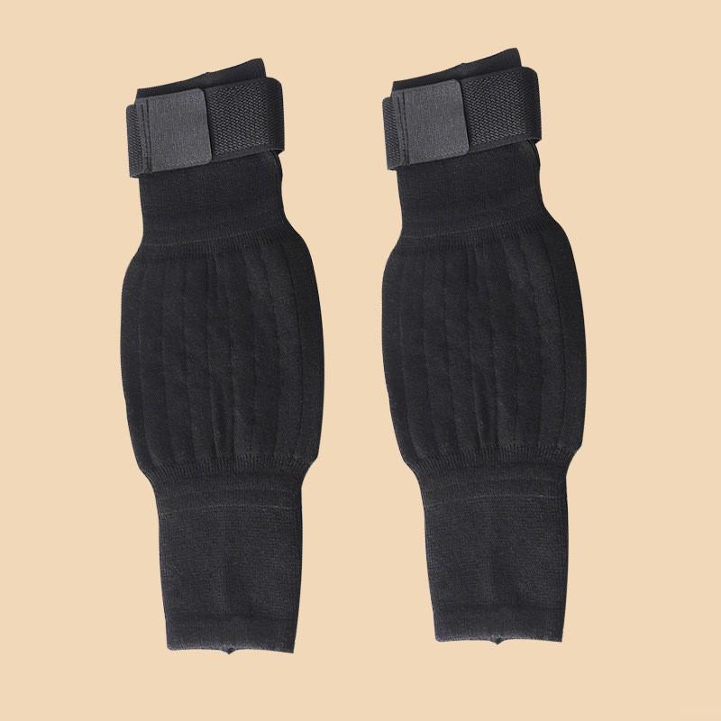 Elastic Knit Long Strapped Knee Pads for Cold Protection and Sports - Cashmere for Autumn/Winter