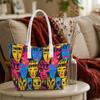 African Tribal Mask Print Tote Bag Fashion Daily Shoulder Bag for Women