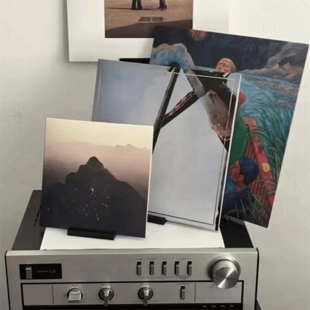 Slanted Support Vinyl Record Stand Plastic Vinyl Record Display Rack Studio Decor