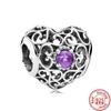 Authentic Fit Original Pantaro Charm Bracelet DIY Zircon 925 Sterling Copper Openwork Heart Shaped Infinite Love Mom Fine Beads