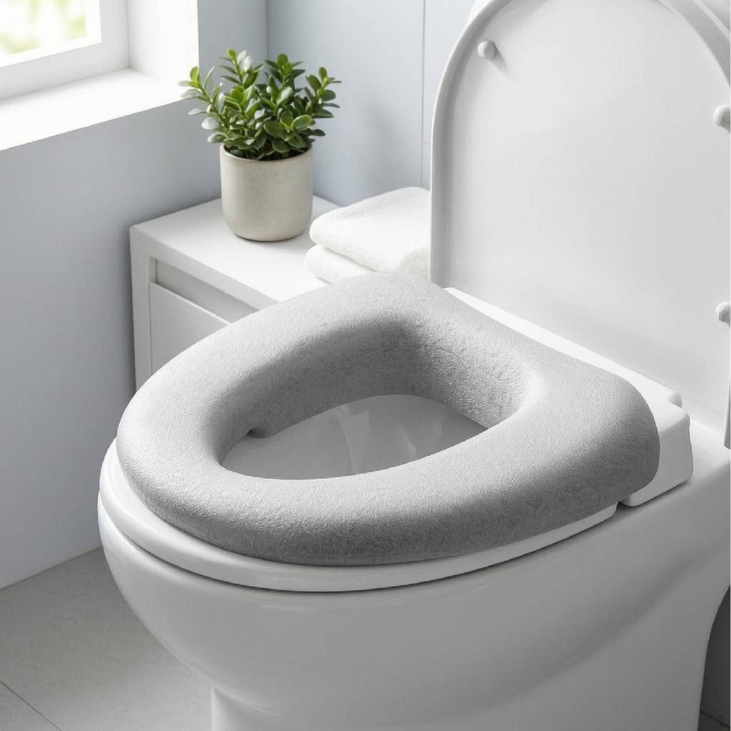 Raised Toilet Seat Cushion Soft Enhanced Comfort for Elderly Reusable Washable Padded