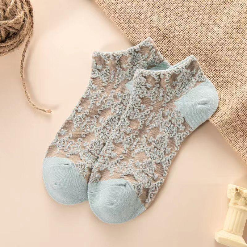 1/5 Pairs Palace Style Retro Relief Women's Socks Elegant Casual Wear Socks