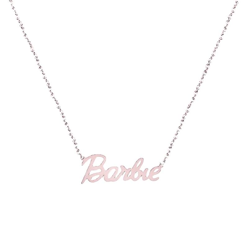 Colar de Letras Barbie da Moda Corrente Hip Hop para Clavícula Para um Visual Personalizado