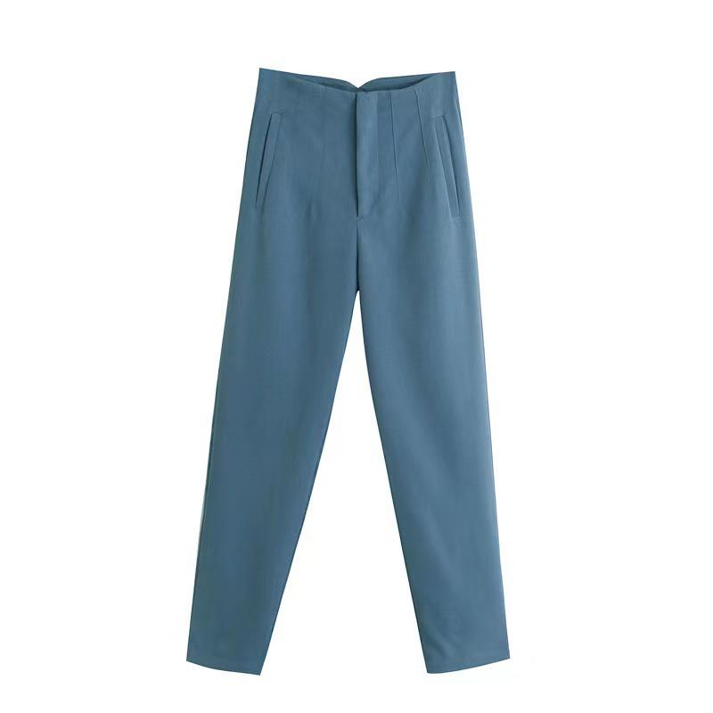 Women's Slim Fit Ruched Straight-Leg Formal Pants