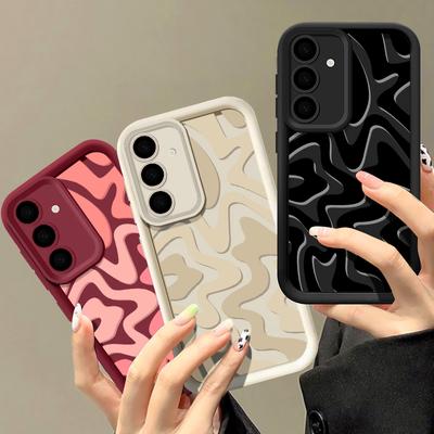 Telefonabdeckung mit Farbstreifenstruktur für Samsung S25 S24 FE S23 S22 Ultra S21 Plus S20 FE A55 A54 A35 A34 A14 Stoßfeste matte TPU-weiche Schutzhülle