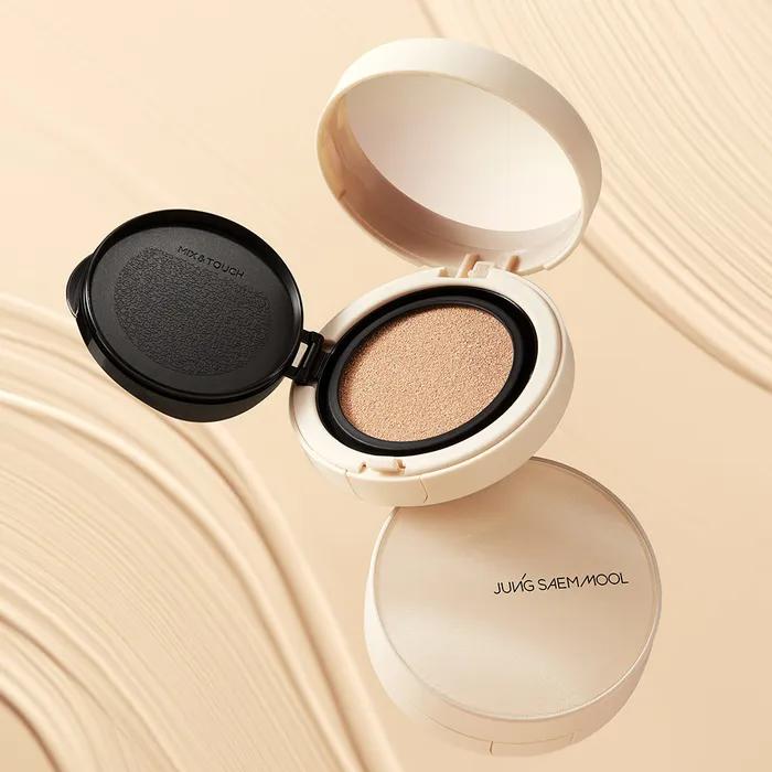 Jeong Saem Mool Skin Nude Cover Layer Cushion (with Refill) (5ml of Wave Cream + 5ml of Ampoule + 5ml of Prep Primer Included)