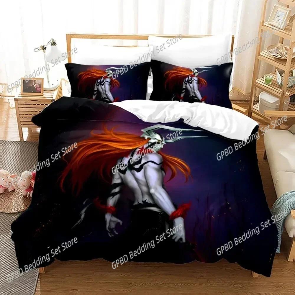 Anime Bleach Kurosaki Ichigo 3D NIEUWE Dekbedovertrek Kussensloop Beddengoed Set Volwassen Jongen Slaapkamer Decoratie Kinderen Enkel Dubbel Groot
