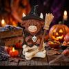 Halloween Resin Witch Broom Decoration with Pumpkin Theme for Party and Home Display