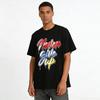 Graffiti Print Color Block T-Shirt Casual Loose Fit For Couples Pure cotton T-shirt