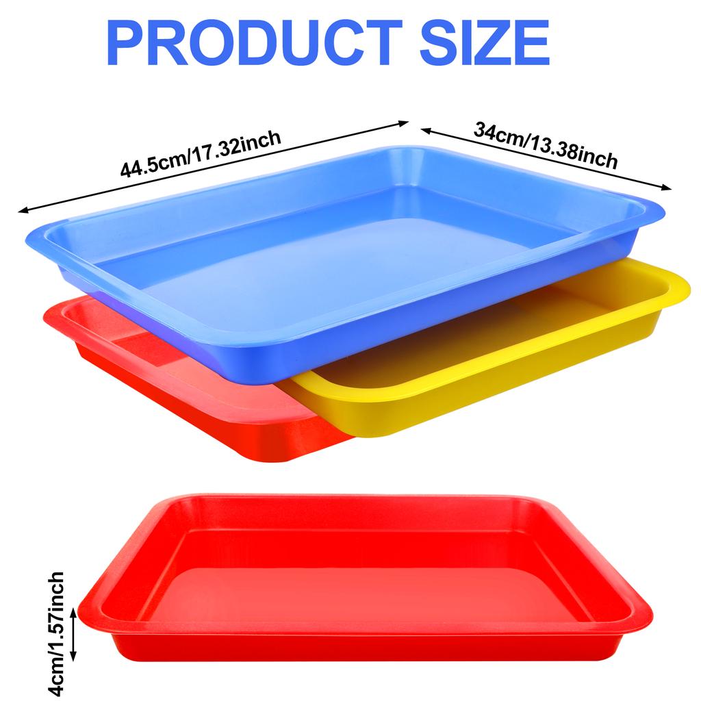 3 Pezzi Vaschetta Lettiera per Gatti 17.3X13.3X2.2 Pollici Lettiera Aperta per Gatti Vaschetta Lettiera per Gattini Per Gatti Coniglio Cavia Forniture per Piccoli Animali Domestici, 3 C