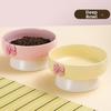 Large Capacity Ceramic Cat Bowl Macaron Colors with Bow Anti-Spill Dog Bowl Non-Slip Base Cat Water Food Bowl