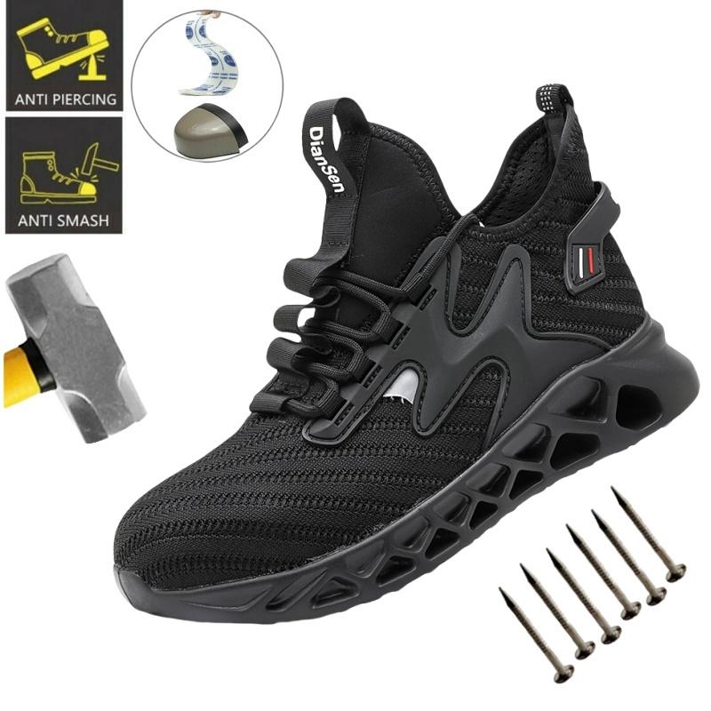 Men Work Safety Boots Steel Toe Work Shoes Indestructible Anti-smash Anti-puncture Lightweight Protective Men Safety Footwear