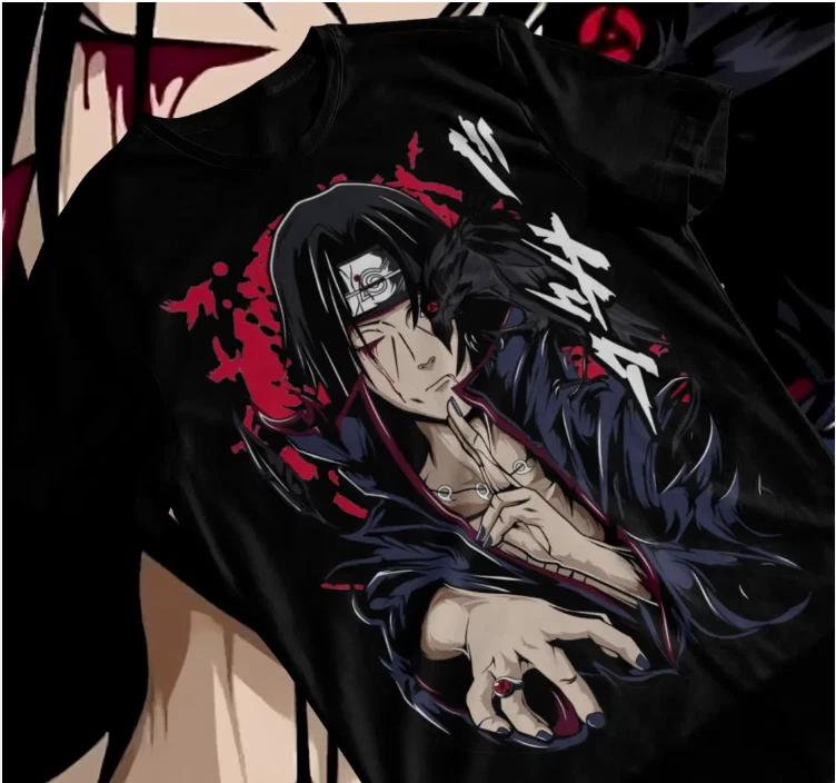 Itachi Uchiha Manga Strip Naruto Anime Manga Unisex T-shirt 2025 Summer New Retro Men and Women Streetwear