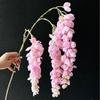 2Pcs Simulation Long Branch 3-pronged Orchid Wisteria Flowers for Holiday Home Outdoor Patio Garden Decoration