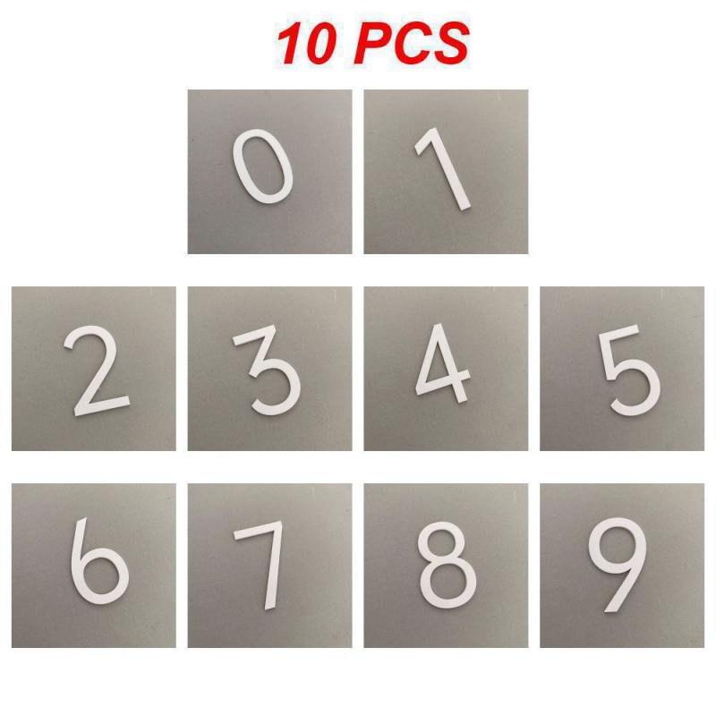 3D Numeral Door Plaque House Drawer Sign Plating Gate Digits 0 To 9 Acrylic Number Tag Hotel Home Sticker Address Door Label