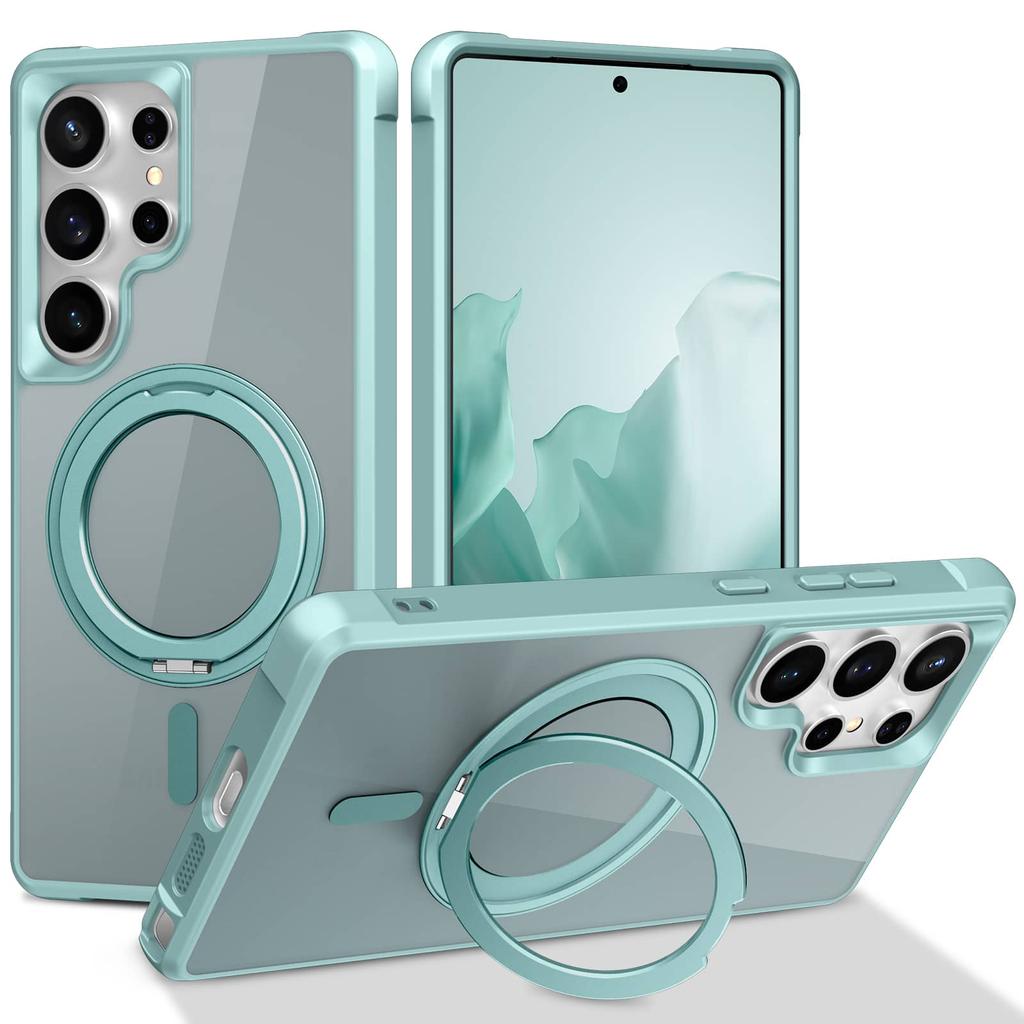 For Samsung Galaxy S25/S24 Ultra/S25 Plus Case with 360° Rotatable Magnetic Ring[Compatible with Magnetic][Invisible Kickstand]