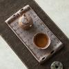 Rough Pottery Retro Old Rock Mud Tea Tray Kung Fu Tea Set Ceramic Tray Tea Table Desktop Rectangular Retro Home Dry brewingPlate