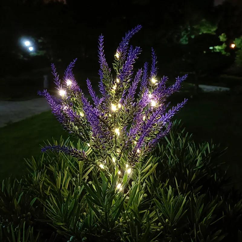 1pc Lavender LED Light Outdoor Lawn Garden Light Solar Powered Waterproof for Halloween Christmas Festive Lawn Landscape Decor
