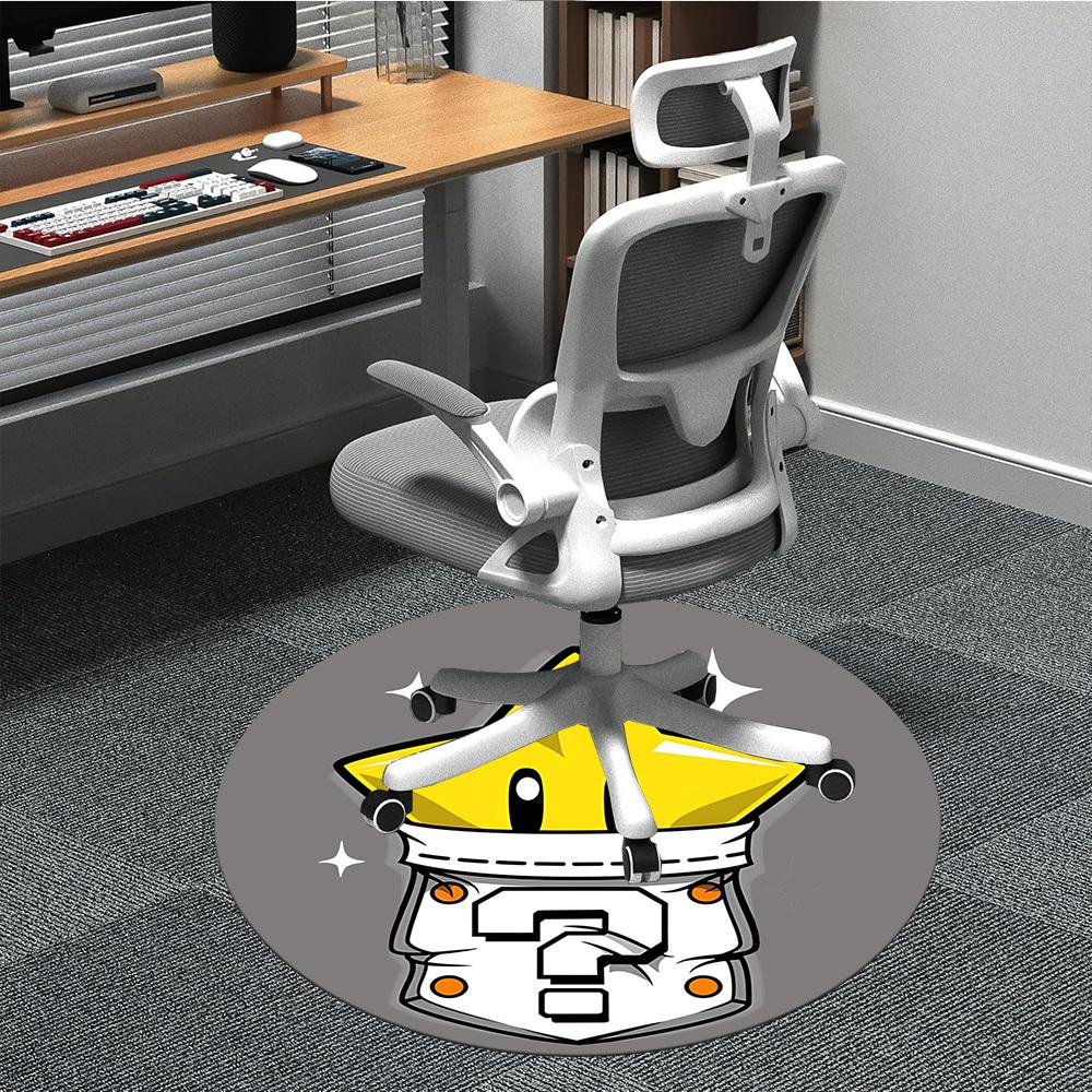 

1pc Mario Star Office Round Area Rug, Under Office Chairs Bedroom Living Room Home Decor a1022248 80cm by 80cm
