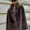 Autumn and winter medium and long artificial fur suit collar environmentally friendly fur fur coat fox fur women's coat