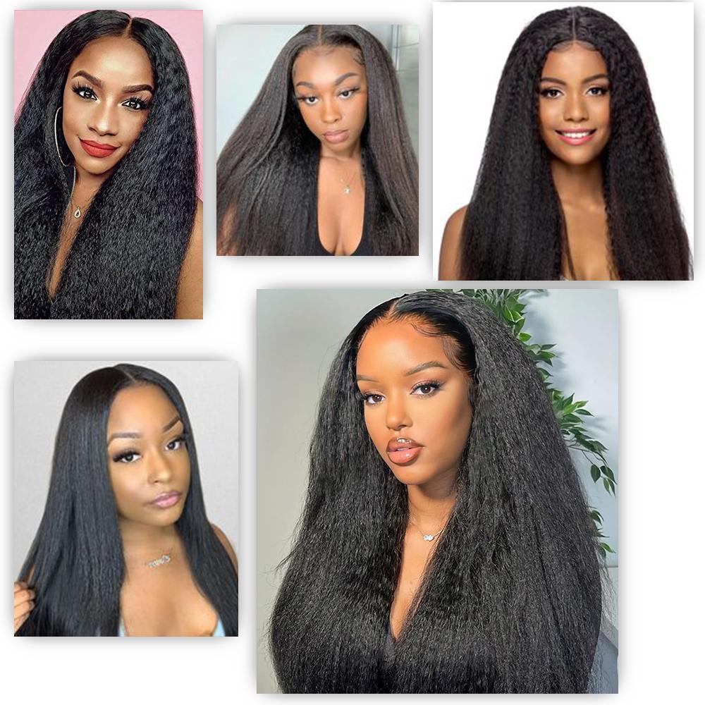 Synthetic Black Long Straight Clip Extension Hair 24 Inch Women's Wig 5 Clip High Temperature Wig