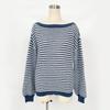 Fashion One-word Neck Striped Off-the-shoulder Knitted Women Sweater Autumn and Winter Pullover Loose Simple Office Sweaters Casual Long Sleeve Tops